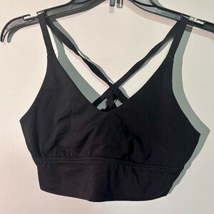 Offline by Aerie Black Sorts Bra, I padded, Size Large, Black